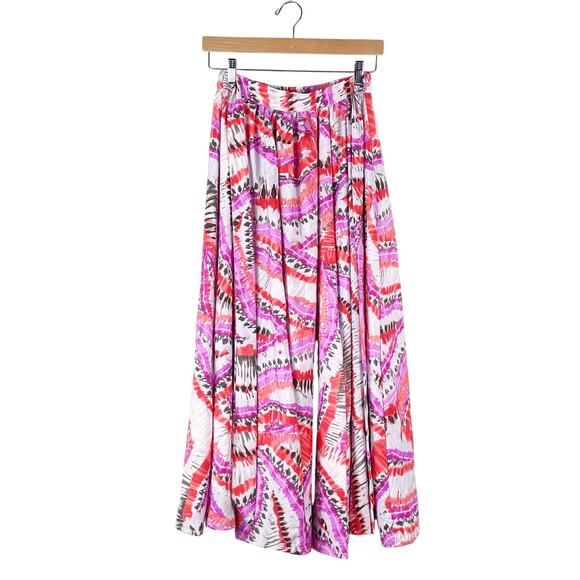 HER Destiny Women's Pink Red Tie Dye Maxi Skirt Belted Size PS Vacation Beach - Picture 2 of 6
